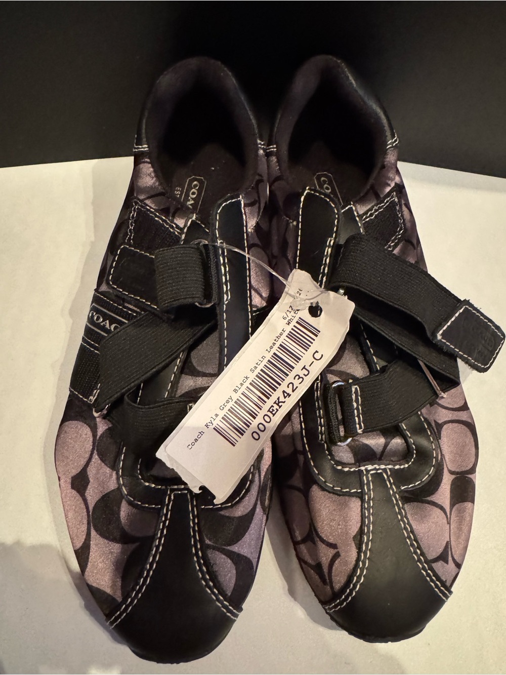 Coach Kyla Signature Black & Gray Slip-On Sneakers